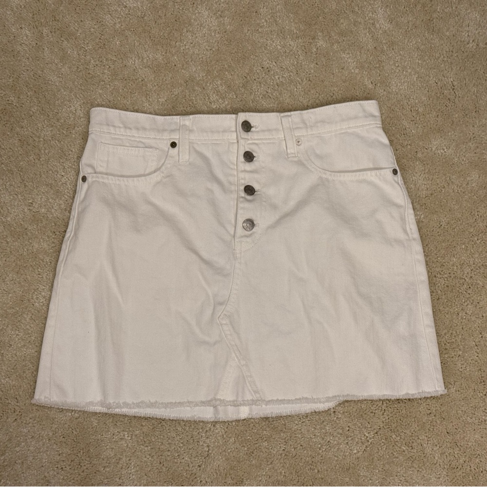 Madewell White Denim Skirt